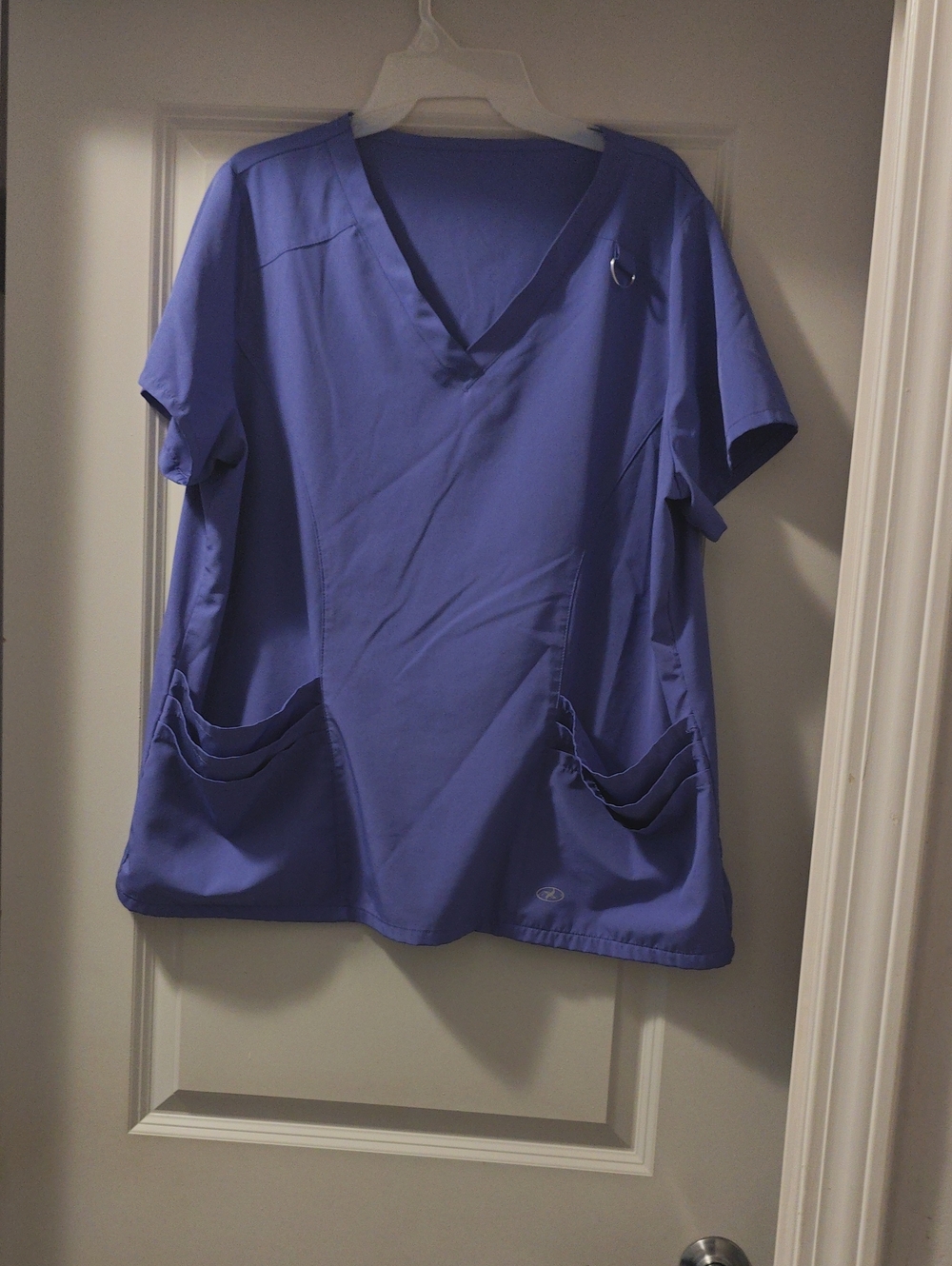 Classic V-Neck Medical Tunic Top in Periwinkle Blue